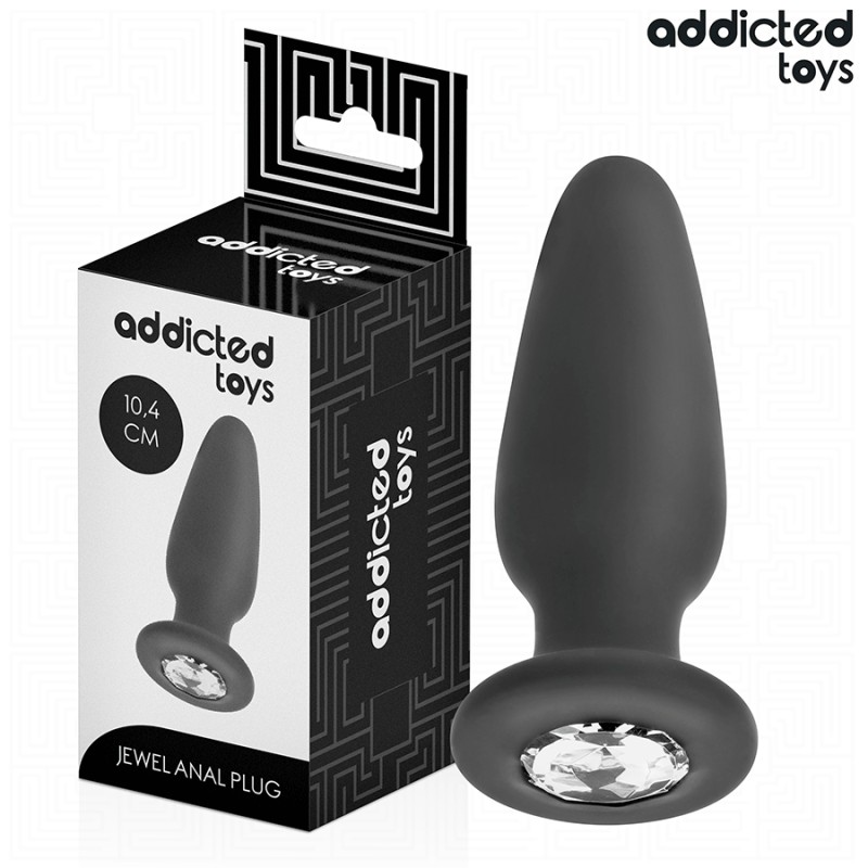 ADDICTED TOYS - Plug anal con joya de silicona tamaño M 10.4 CM