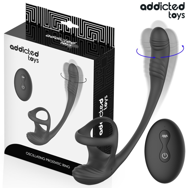 ADDICTED TOYS - Plug anal con vibración y movimiento 360º y estimulador de testículos