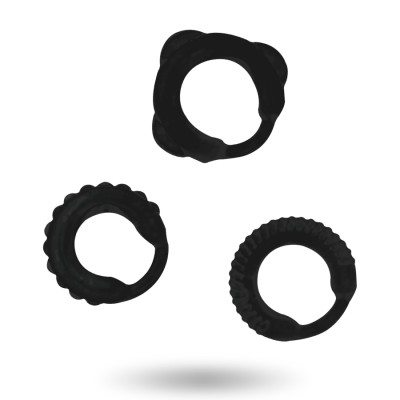 ADDICTED TOYS - CONJUNTO DE ANILLOS C NEGRO