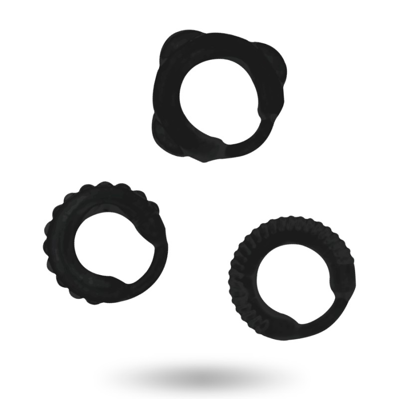ADDICTED TOYS - CONJUNTO DE ANILLOS C NEGRO