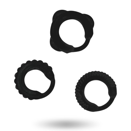 ADDICTED TOYS - CONJUNTO DE ANILLOS C NEGRO