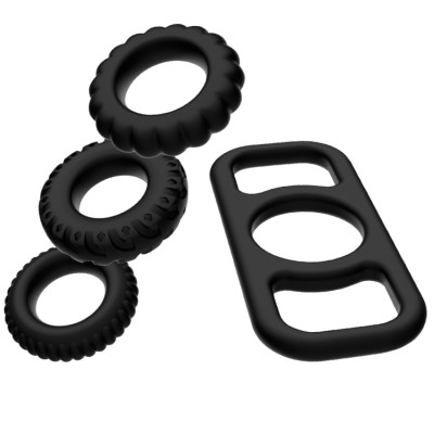 ADDICTED TOYS - CONJUNTO DE ANILLOS DE PENE 4 PIEZAS