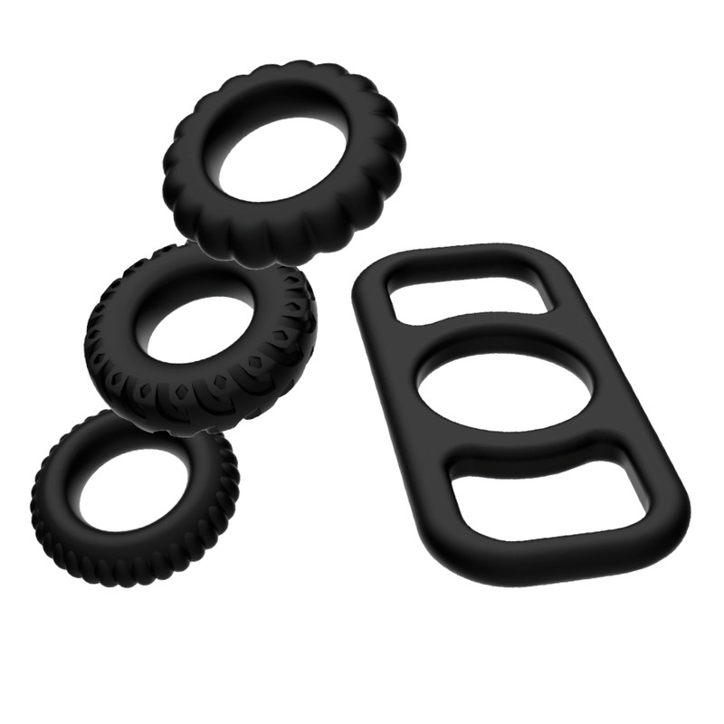 ADDICTED TOYS - CONJUNTO DE ANILLOS DE PENE 4 PIEZAS