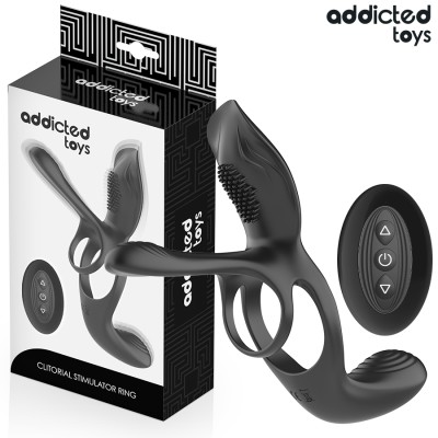 ADDICTED TOYS - ANILLO DE PENE DOBLE CON ESTIMULADOR CLITORAL