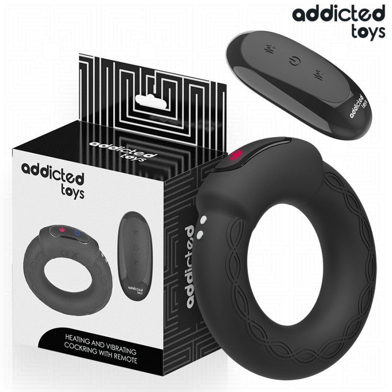 ADDICTED TOYS - ANILLO DE PENE VIBRANTE CON EFECTO DE CALOR CONTROL REMOTO