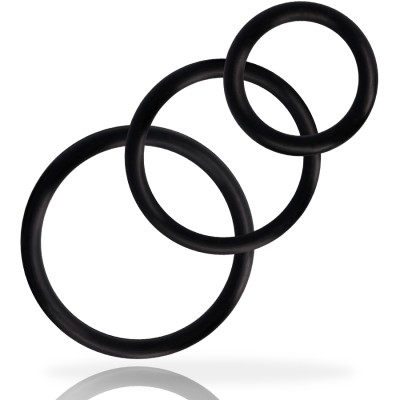 ADDICTED TOYS - CONJUNTO DE ANILLOS PARA PENE NEGRO
