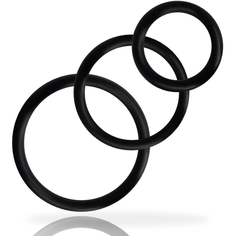 ADDICTED TOYS - CONJUNTO DE ANILLOS PARA PENE NEGRO