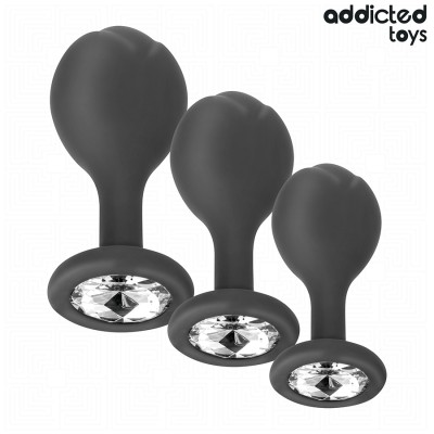 ADDICTED TOYS - CONJUNTO DE 3 PUPPY PLUG ANALES SILICONE CON JOYAS