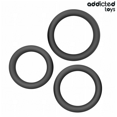 ADDICTED TOYS - CONJUNTO DE ANILLOS SILICONE PLANOS