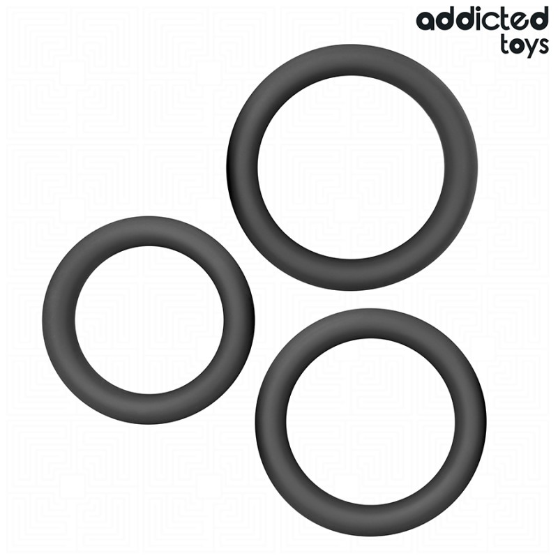 ADDICTED TOYS - CONJUNTO DE ANILLOS SILICONE PLANOS
