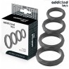 ADDICTED TOYS - CONJUNTO DE ANILLOS DE PENE TEXTURIZADOS 4 TAMAÑOS