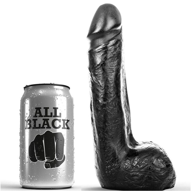 ALL BLACK - soft Negro realista dildo 20 cm