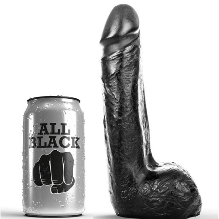 ALL BLACK - soft Negro realista dildo 20 cm