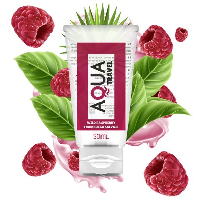 AQUA TRAVEL - SABOR FRESA WILD LUBRICANTE BASE DE AGUA - 50 ML