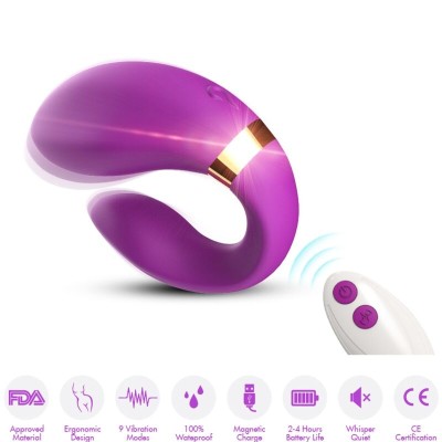 ARMONY - ESTIMULADOR VIBRADOR CRESCENT PARA PAREJAS CONTROL REMOTO MORADO