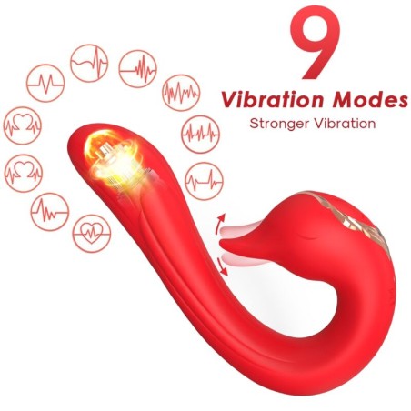 ARMONY - ESTIMULADOR VIBRADOR DELFIN MULTIPOSICIÓN Y EFECTO CALOR ROJO
