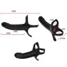 ARMONY - DILDO CON ANILLO Y VIBRADOR CONTROL REMOTO NEGRO