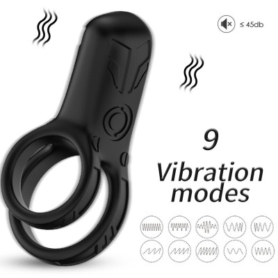 ARMONY - VIBRADOR CON DOBLE ANILLO NEGRO