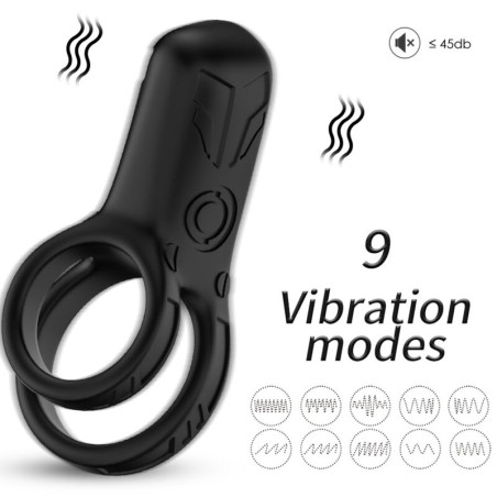 ARMONY - VIBRADOR CON DOBLE ANILLO NEGRO