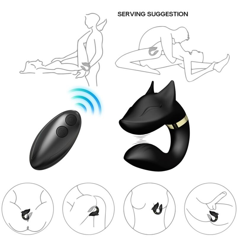 ARMONY - VIBRADOR ZORRO PARA PAREJAS CONTROL REMOTO NEGRO