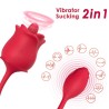 ARMONY - ROSA 2 EN 1 ESTIMULADOR DE SUCCIÓN & VIBRADOR 10 MODOS CON COLA ROJA