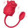 ARMONY - ROSA 2 EN 1 ESTIMULADOR DE SUCCIÓN & VIBRADOR 10 MODOS CON COLA ROJA