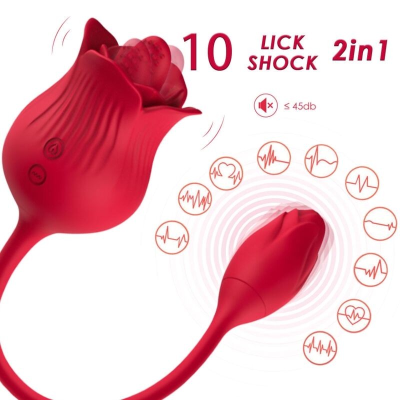 ARMONY - ROSA ESTIMULADOR DE CLITORIS VIBRADOR CON COLA 10 MODOS ROJO