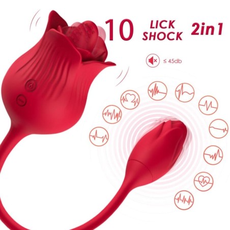 ARMONY - ROSA ESTIMULADOR DE CLITORIS VIBRADOR CON COLA 10 MODOS ROJO