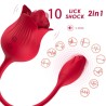 ARMONY - ROSA ESTIMULADOR DE CLITORIS VIBRADOR CON COLA 10 MODOS ROJO