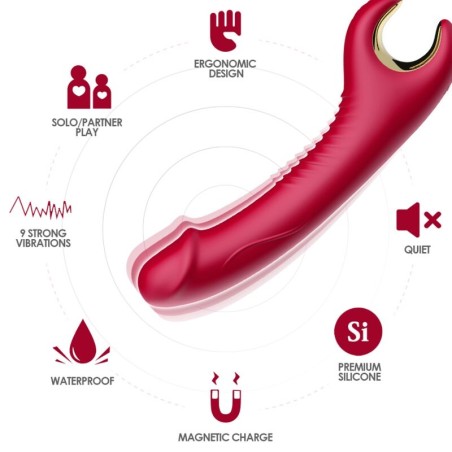 ARMONY - VIBRADOR DE DILDO PRINCIPE & ROTADOR ROJO