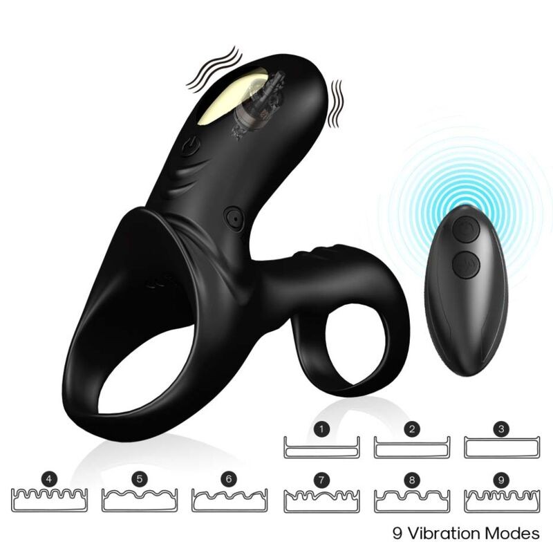 ARMONY - DOBLE VIBRADOR DE ANILLO RING PARA PAREJAS NEGRO
