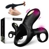 ARMONY - DOBLE VIBRADOR DE ANILLO RING PARA PAREJAS NEGRO