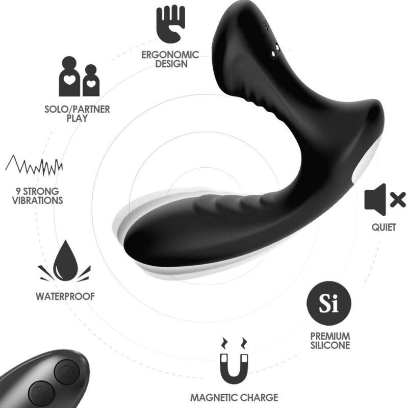 ARMONY - VIBRADOR STORM ANAL PRÓSTATA Y PUNTA CONTROL REMOTO NEGRO