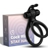 ARMONY - VIAJERO DOBLE VIBRADOR ANILLO PARA PAREJAS CABALLO NEGRO
