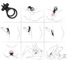 ARMONY - VIAJERO DOBLE VIBRADOR ANILLO PARA PAREJAS CABALLO NEGRO
