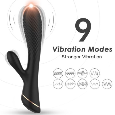 ARMONY - VIBRADOR CABEZA RABBIT SILICONA NEGRO