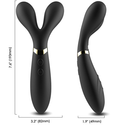 ARMONY - CEPILLO Y MASAJEADOR Y VIBRADOR CABEZA DOBLE NEGRO