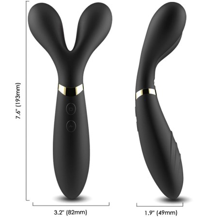 ARMONY - CEPILLO Y MASAJEADOR Y VIBRADOR CABEZA DOBLE NEGRO