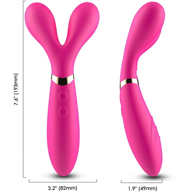 ARMONY - CEPILLO Y MASAJEADOR Y VIBRADOR CABEZA DOBLE ROSA