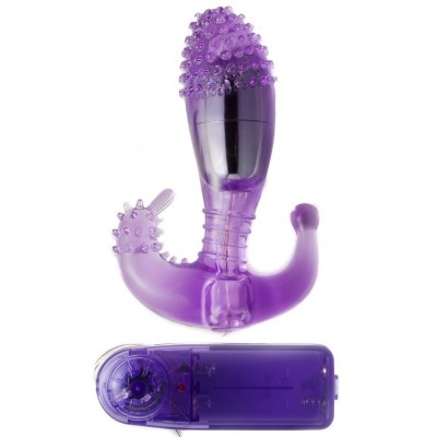 BAILE - ESTIMULADOR VAGINAL Y ANAL AMARILLO CON VIBRACIÓN