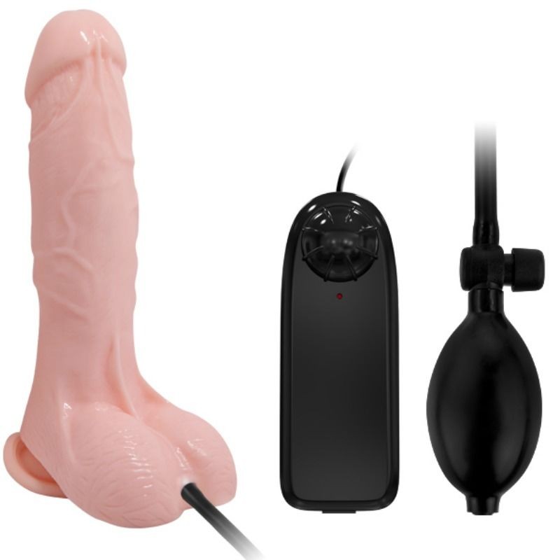 BAILE - PENE REALISTA VIBRANTE Y INFLABLE DILDO 18.8 CM