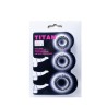 BAILE - CONJUNTO 3 PIEZAS ANILLOS PARA PENE NEGROS 2.8 + 2.4 + 1.9 CM