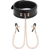 BEGME - Edición Negra Collar Con Pinzas para Pezones Con Forro de Neopreno