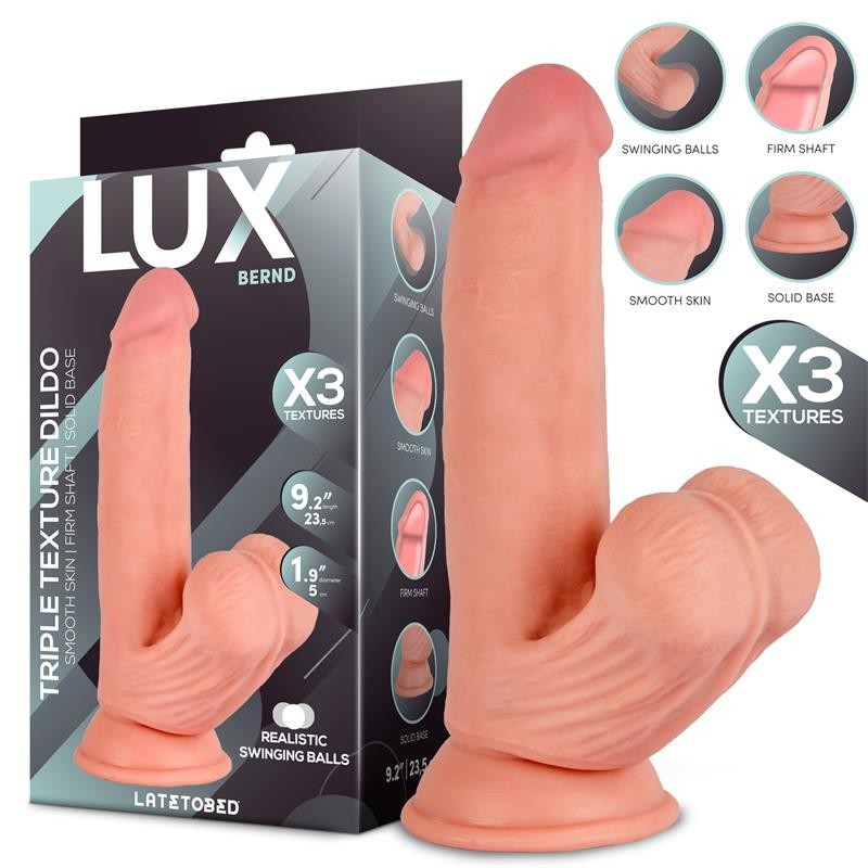 Bernd Dildo Triple Densidad con Testículos Oscilantes 9.2