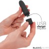 BLACK & SILVER - JERINGA DE VIBRACIÓN RECHARGEABLE GERI USB 8 VIBRACIONES NEGRO 10 X 2.2 CM