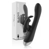 BLACK&SILVER - DJ. ADAM DILATADOR SILICONE RECHARGEABLE RABBIT STIMULATOR NEGRO