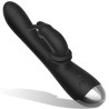 BLACK&SILVER - DJ. ADAM DILATADOR SILICONE RECHARGEABLE RABBIT STIMULATOR NEGRO