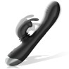 BLACK&SILVER - DJ. ADAM DILATADOR SILICONE RECHARGEABLE RABBIT STIMULATOR NEGRO