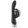 BLACK&SILVER - DJ. ADAM DILATADOR SILICONE RECHARGEABLE RABBIT STIMULATOR NEGRO