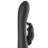 BLACK&SILVER - DJ. ADAM DILATADOR SILICONE RECHARGEABLE RABBIT STIMULATOR NEGRO